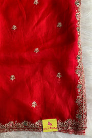 Red Organza Saree 5750 11 (PRE ORDER)