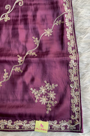 Purple Habutai Silk Saree 4609 06