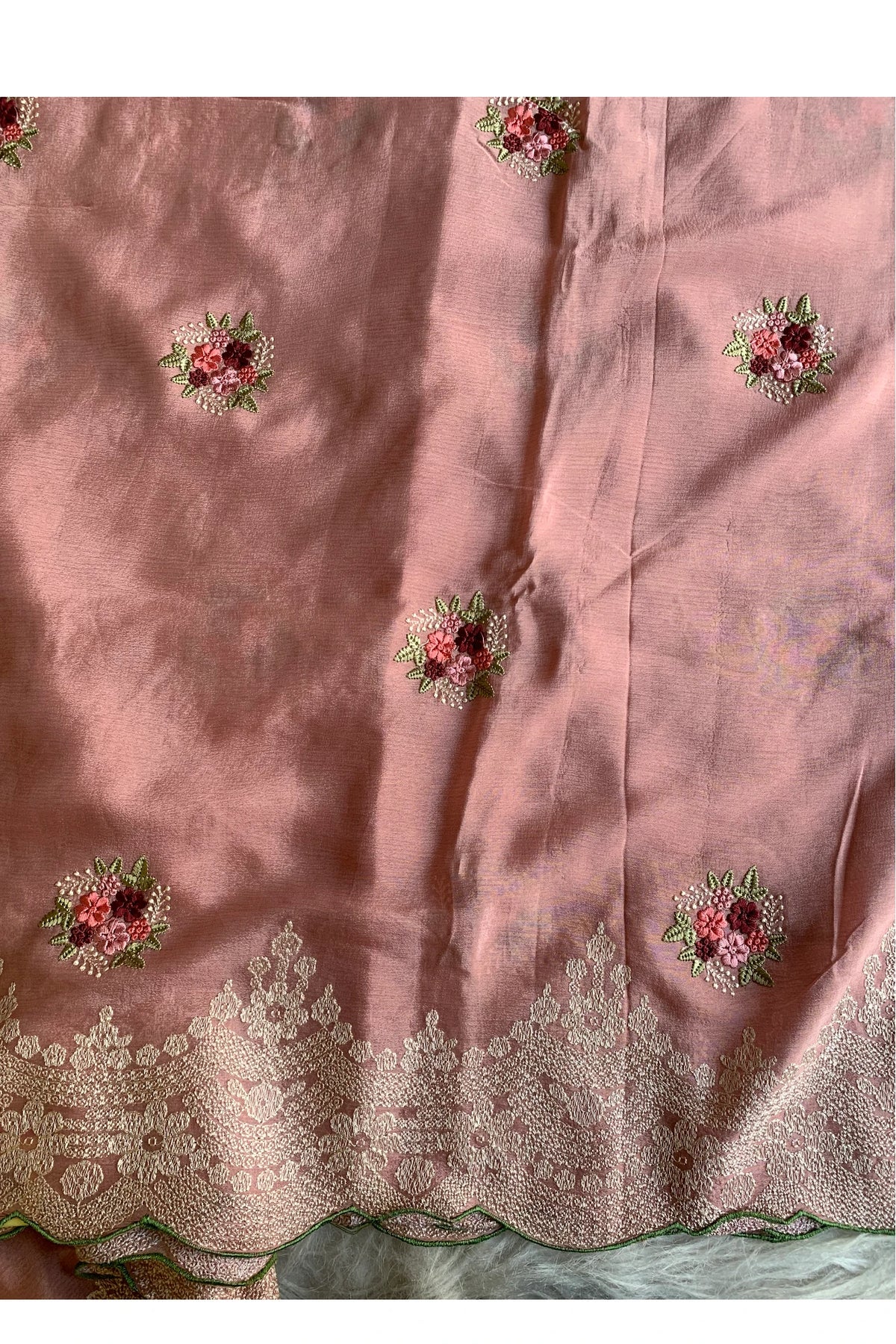 Blush Pink Chinnon Georgette Saree 5655 05