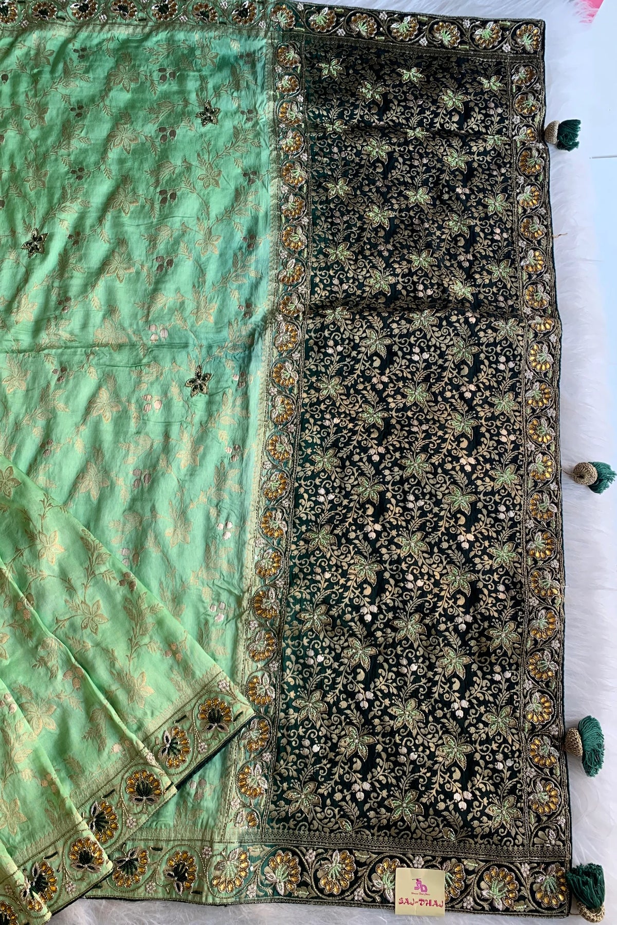 Green Banarasi Saree 3023 04