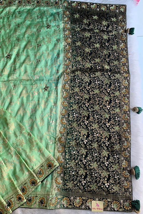 Green Banarasi Saree 3023 04