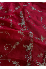 Red Kora Silk Jaal Saree 5831 01 (PRE ORDER)