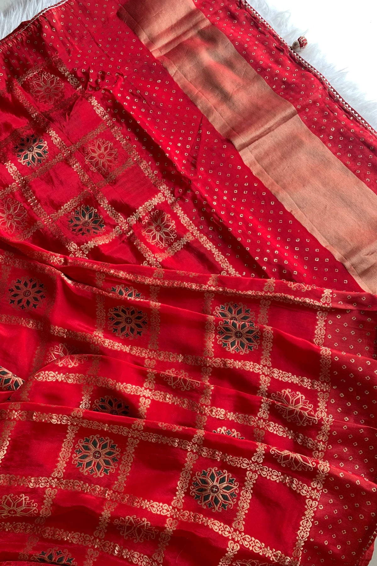Red Russian Silk Gharchola Saree 5763 10