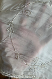 White Embellished Habutai Silk Saree 5365 12