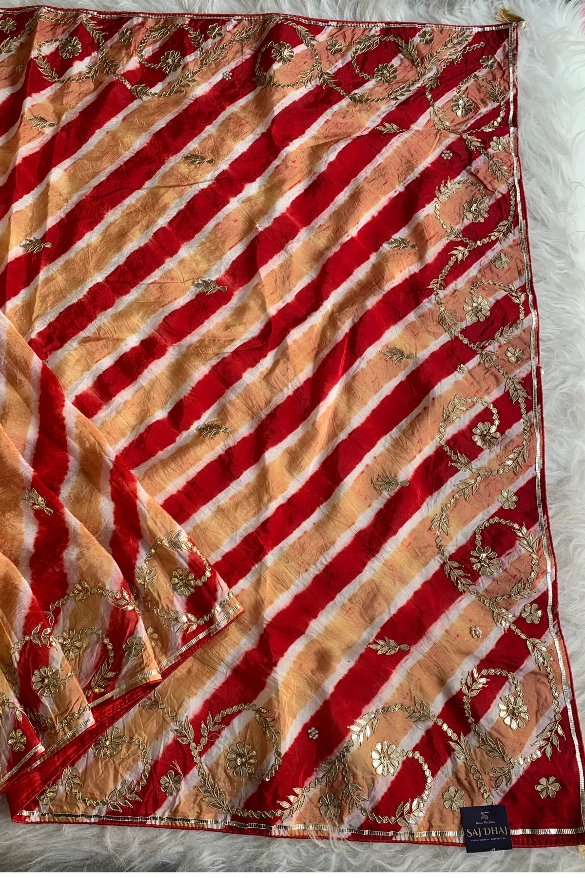 Red Leheriya Russian Silk Saree 5825 01