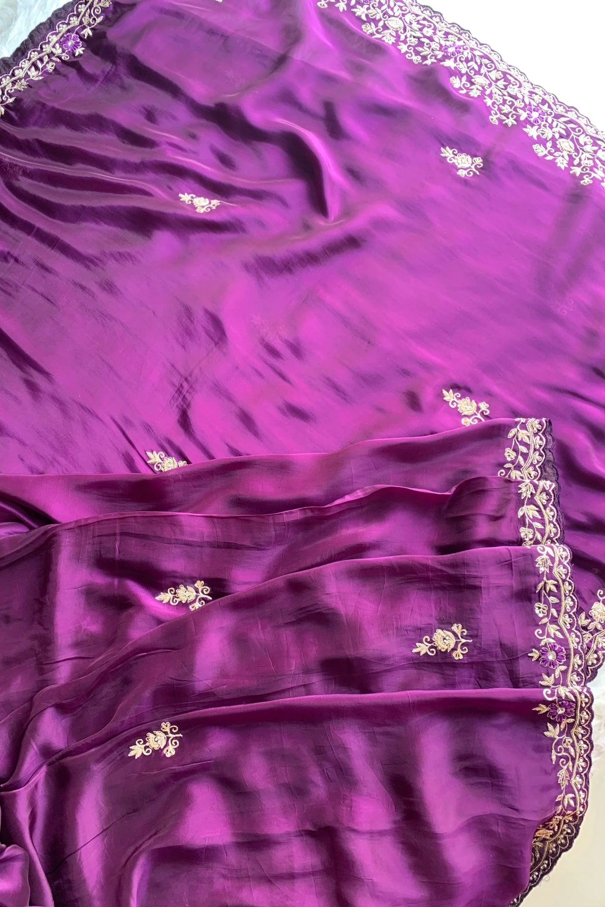 Purple Aari Habutai Silk Saree 5765 08