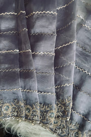 Glass Organza Jaal Work Saree 5534 05