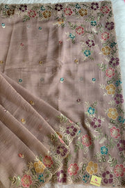 Crush Tissue Organza Floral Saree 5773 04
