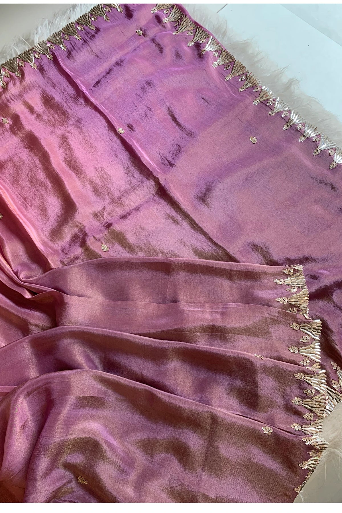 Purple & Pink Dual Shade Tissue Silk Saree 5660 04