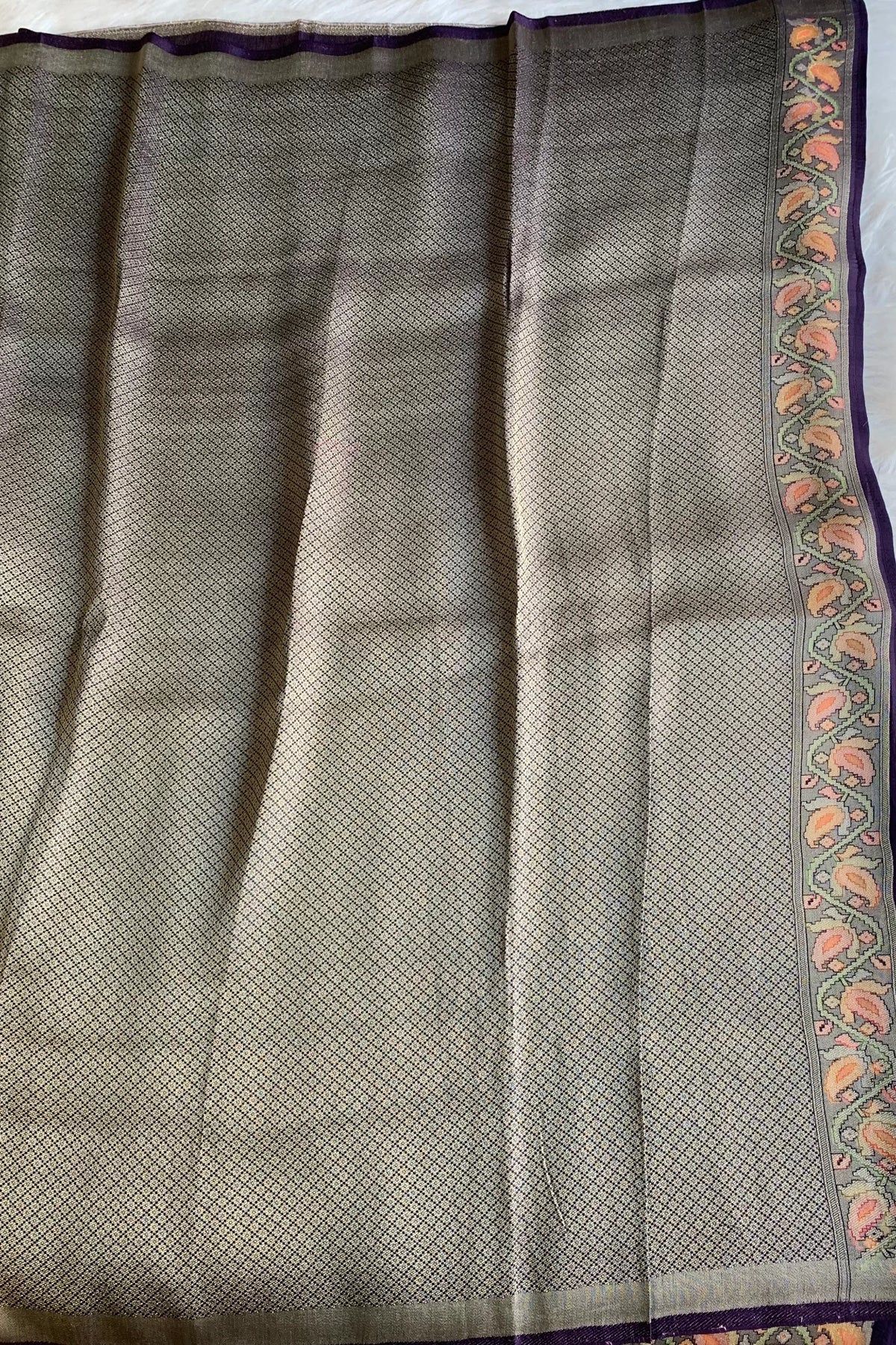 Beige Kanchi Banarasi Designer Saree 5563 05
