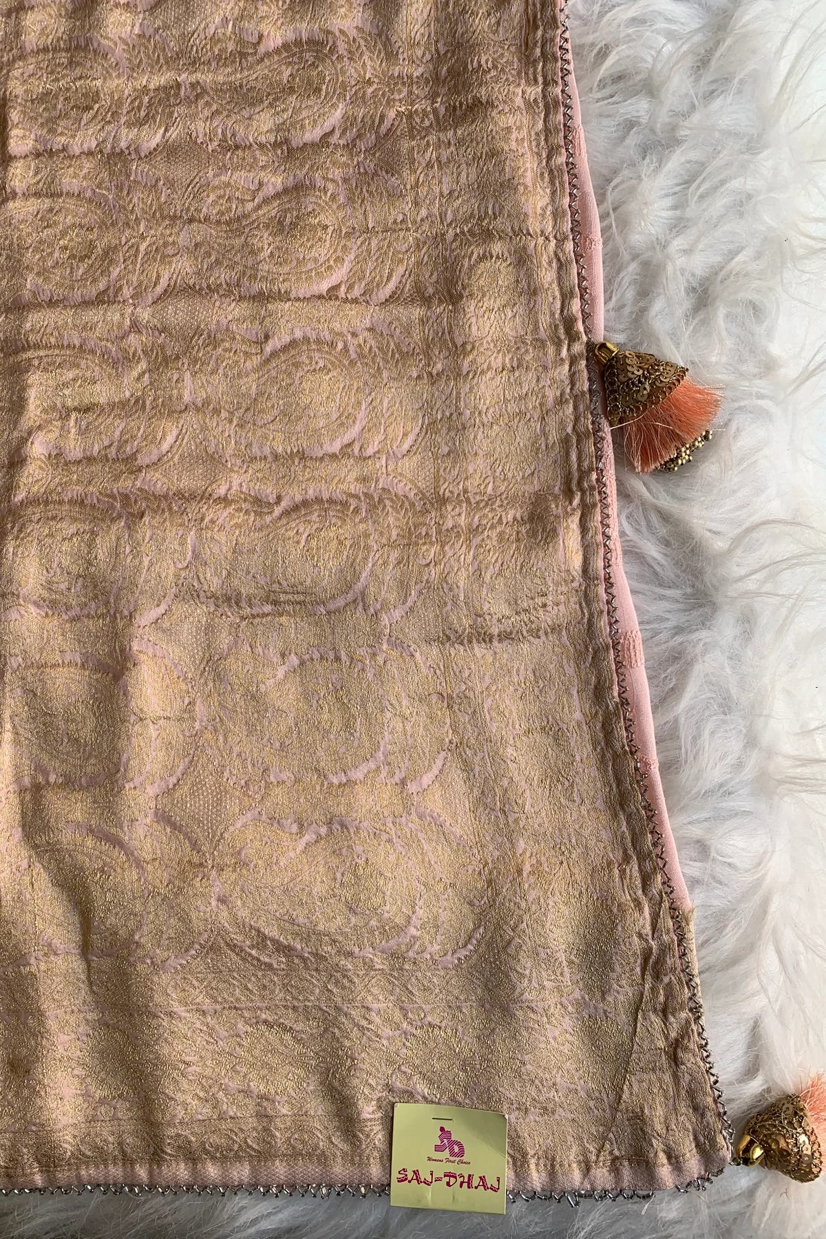 Peach Russian Silk Saree 4669 07
