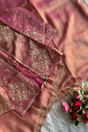 Onion Pink Aari Embellished Tissue Saree 5764 19