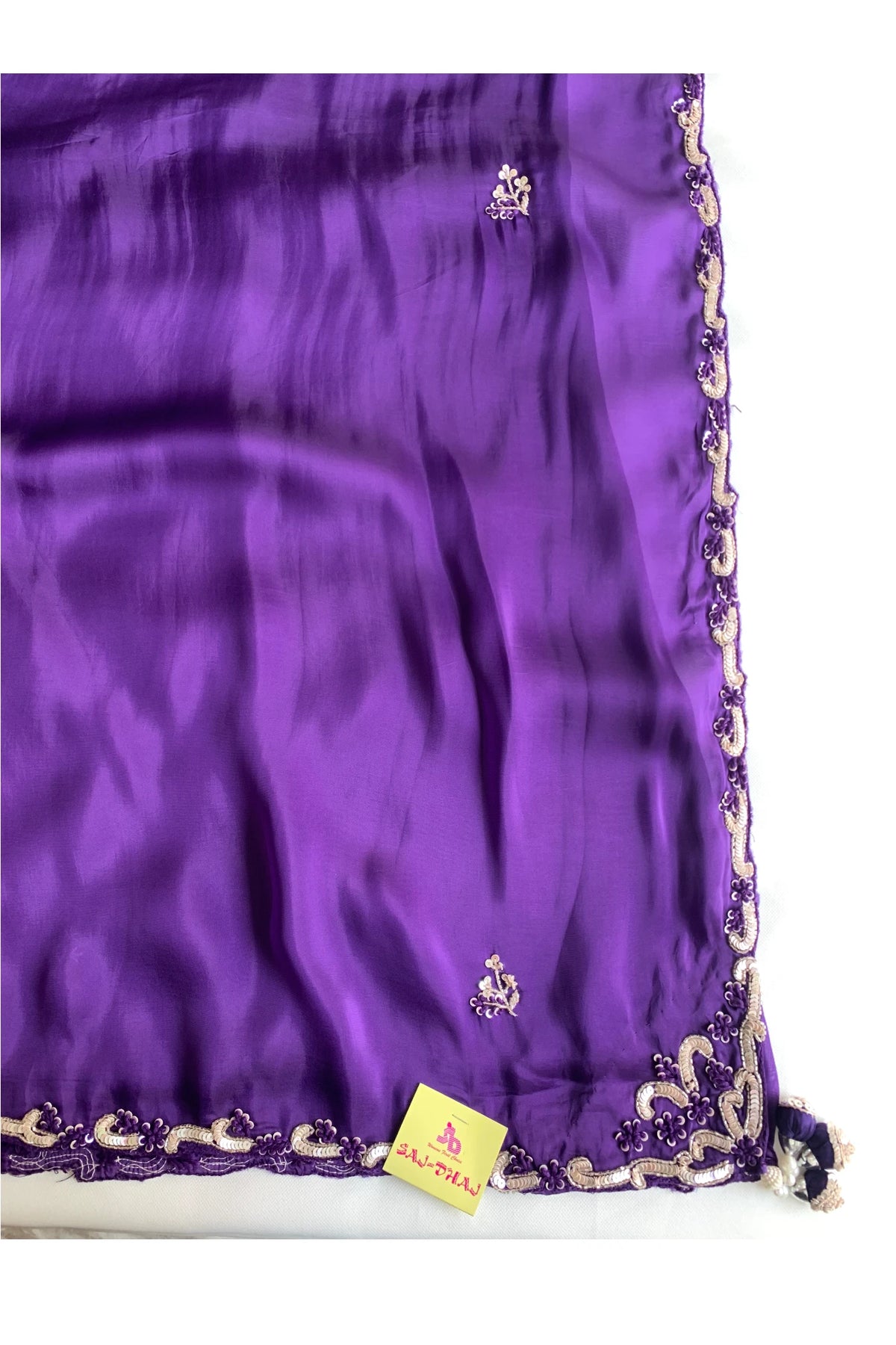Purple Habutai Silk Saree 5650 08
