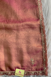 Onion Pink Aari Embellished Tissue Saree 5764 19
