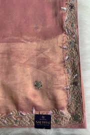 Peachy Pink Tissue Saree 5792 02