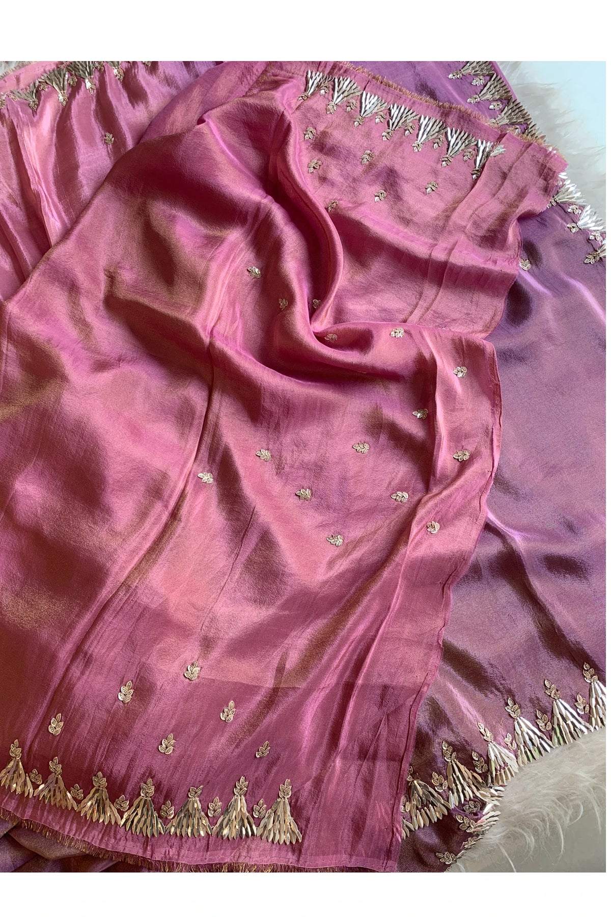Purple & Pink Dual Shade Tissue Silk Saree 5660 04