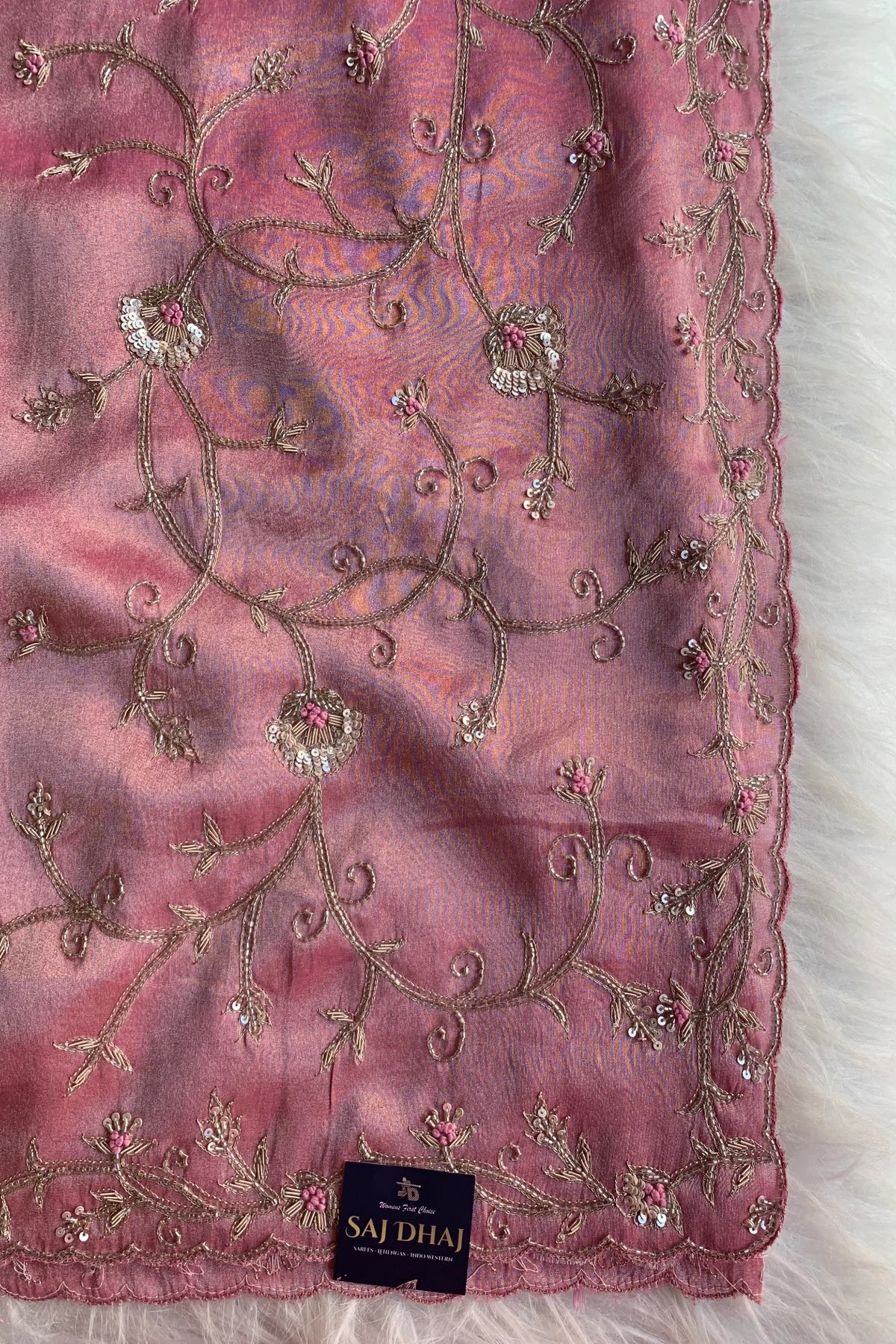 Onion Pink Tissue Saree 5792 02