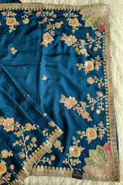 Saree Multicolour Embroidery 5786 01