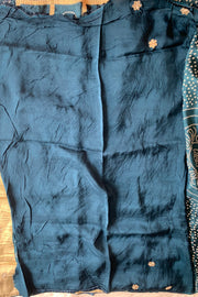 Peacock Blue Russian Silk Saree 5438 01