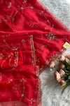 Red Organza Saree 5659 09 (PRE ORDER)