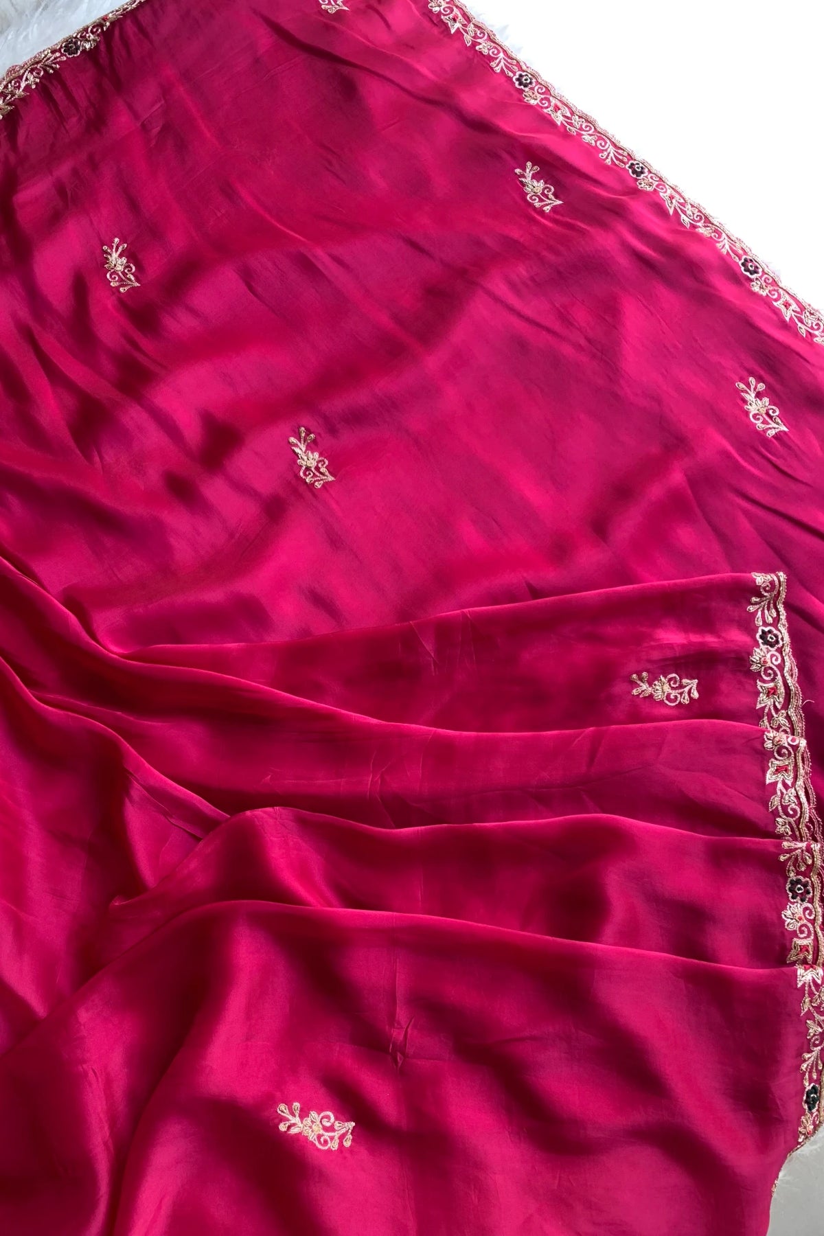 Rani Pink Habutai Silk Saree 5765 10