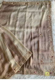 Mauve & Off White Soft Tissue Saree 5647 08 (PRE ORDER)