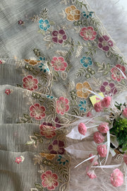 Crush Tissue Organza Floral Saree 5773 04