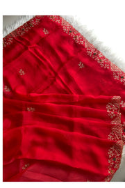 Red Organza Saree 5764 12