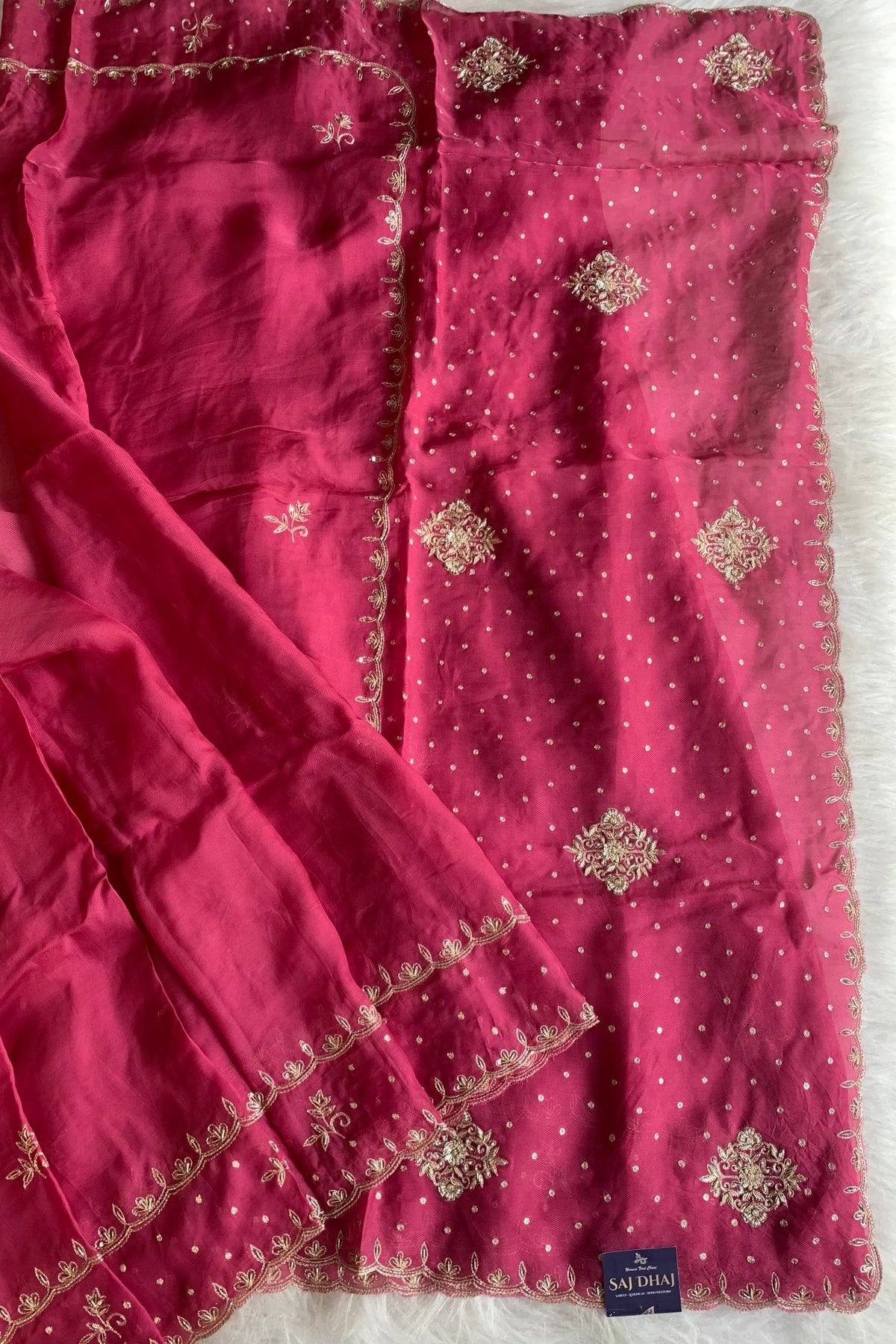 Onion Pink Embellished Lilly Silk Saree 5848 02