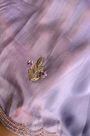 Lavender Embellished Habutai Silk Saree 4999 13