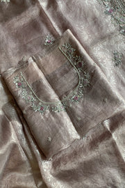 Lilac Jacquard Organza Saree 5216 04