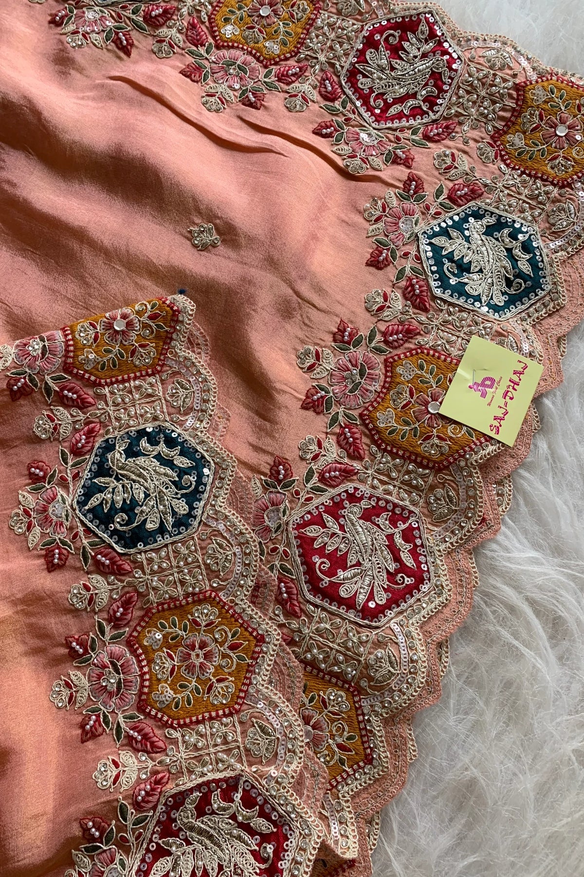 Blush Pink Soft Tissue Saree 5769 08