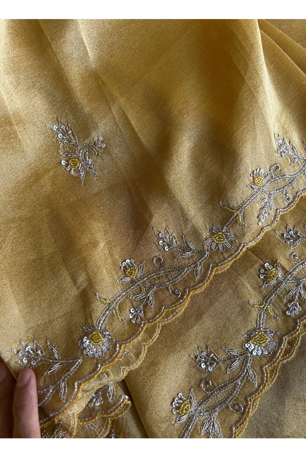 Mustard Yellow Kanchi Tissue Saree 5792 02