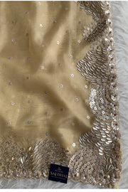 Beige Organza Sequin Saree 5798 05 (PRE ORDER)