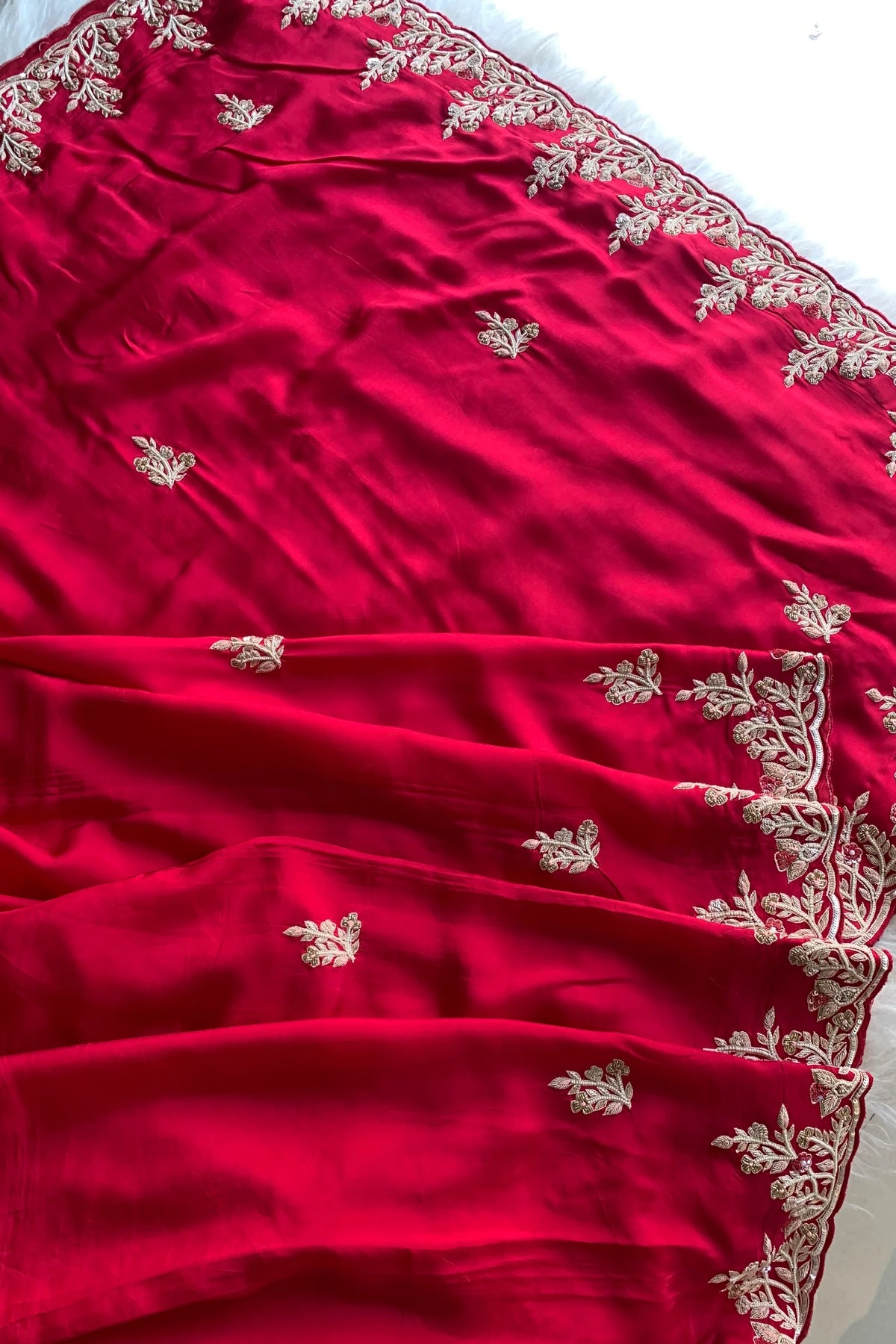 Pink Habutai Silk Saree 5639 04
