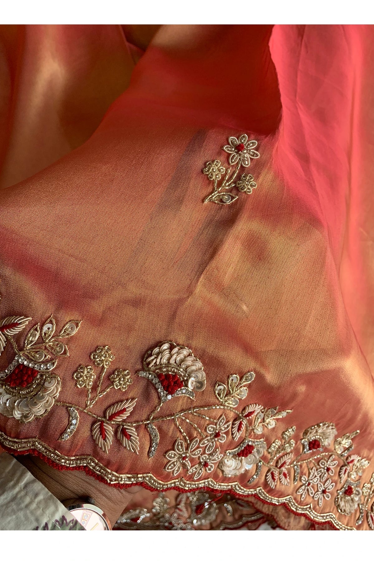 Brick Tissue Silk Saree 5526 02