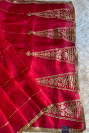 Rani Pink Aari Organza Saree 5851 07