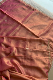 Onion Pink Aari Embellished Tissue Saree 5764 19