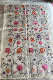 White Kora Organza Saree 5781 10