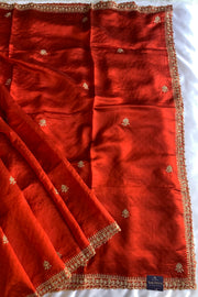 Orange Tussar Silk Saree 5853 04