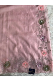 Baby Pink Habutai Silk Saree 5786 07