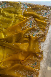 Ombre Mustard Kora Silk Saree 5750 08