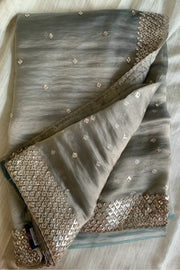 Embellished Butter Organza Saree 5847 01