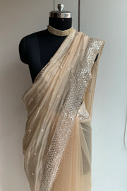 Embellished Butter Organza Saree 5847 01