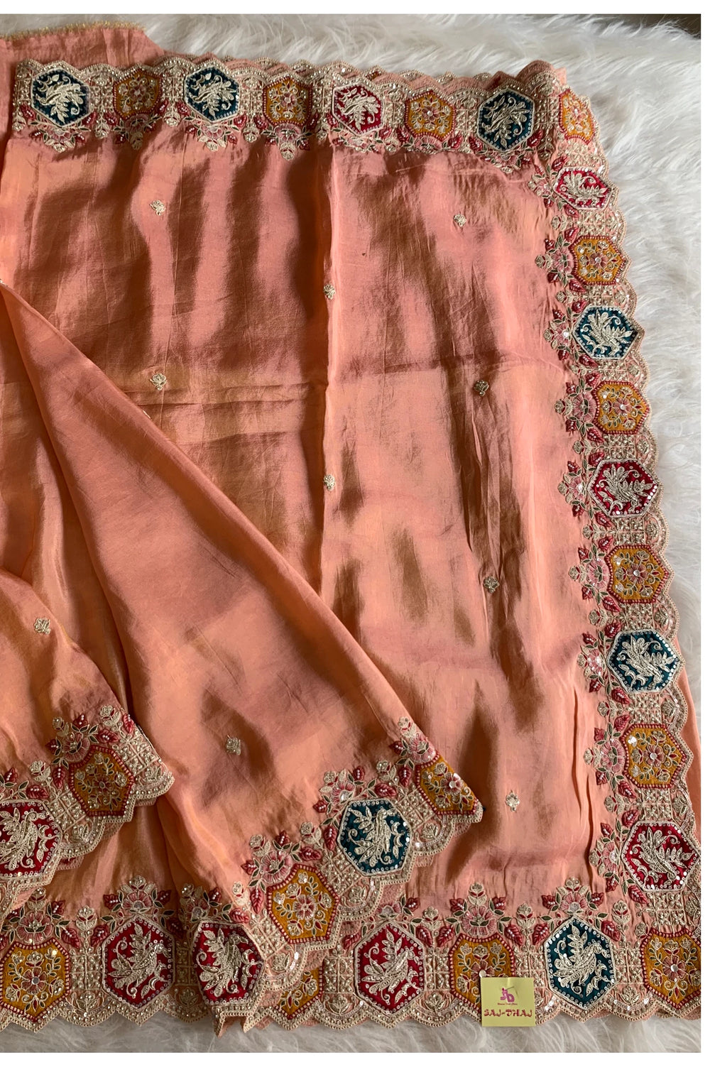 Blush Pink Soft Tissue Saree 5769 08
