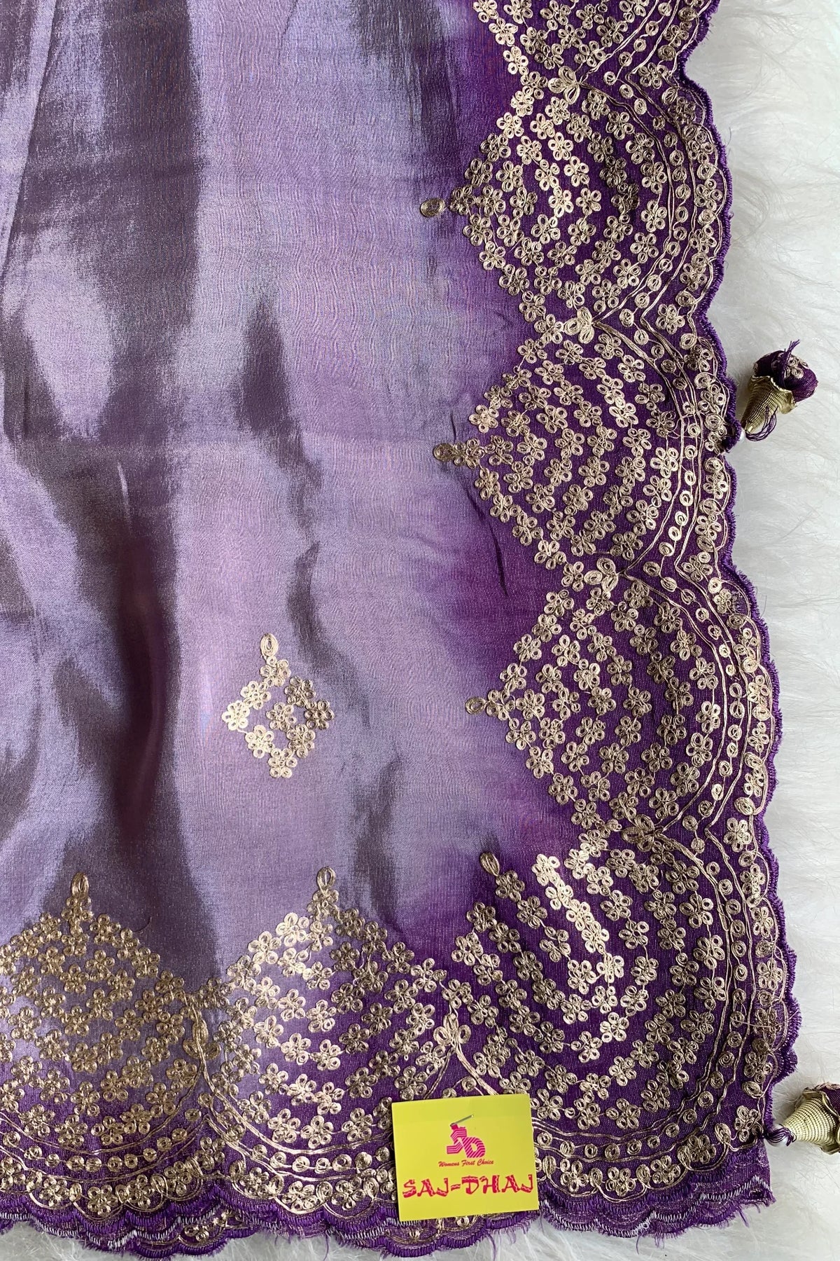 Lavender Tissue Saree 5700 13