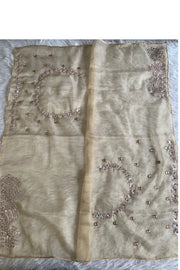 Beige Organza Sequin Saree 5798 05 (PRE ORDER)