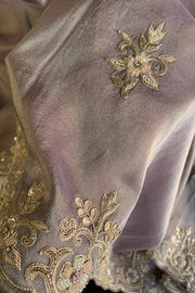 Lilac Aari Embellished Tissue Saree 5760 01