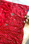 Red Leheriya Russian Silk Saree with Applique 5846 04