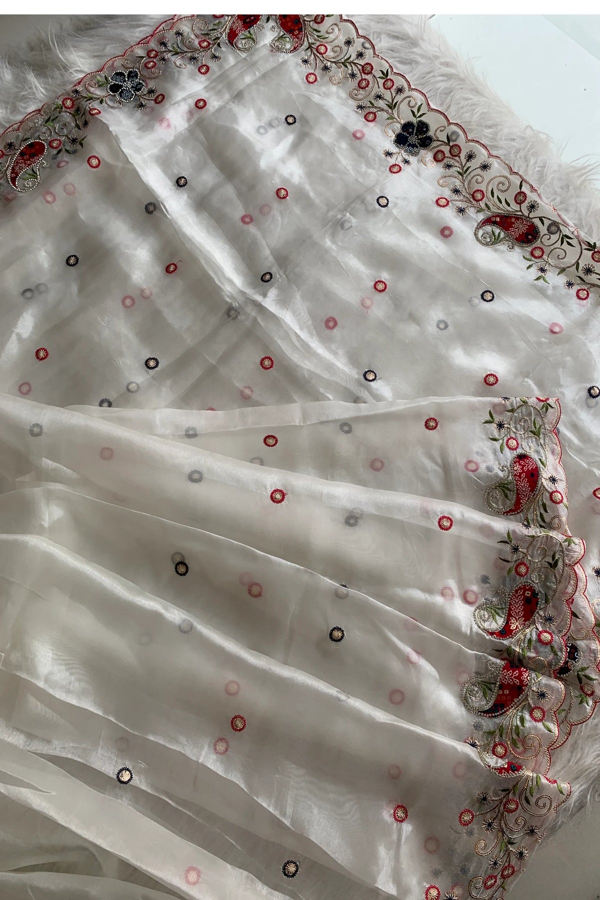 White Glass Tissue Saree 5786 10